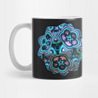 Lavender and Teal 3-D Fractal Pattern Mug